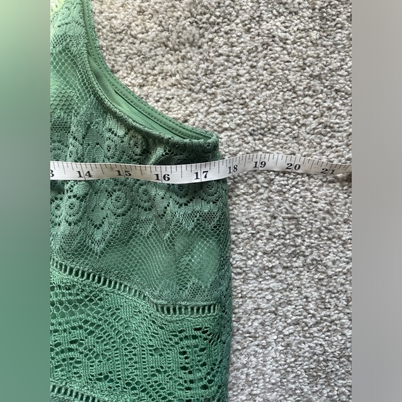 Lace Sage Green Dress size M - Picture 4 of 6